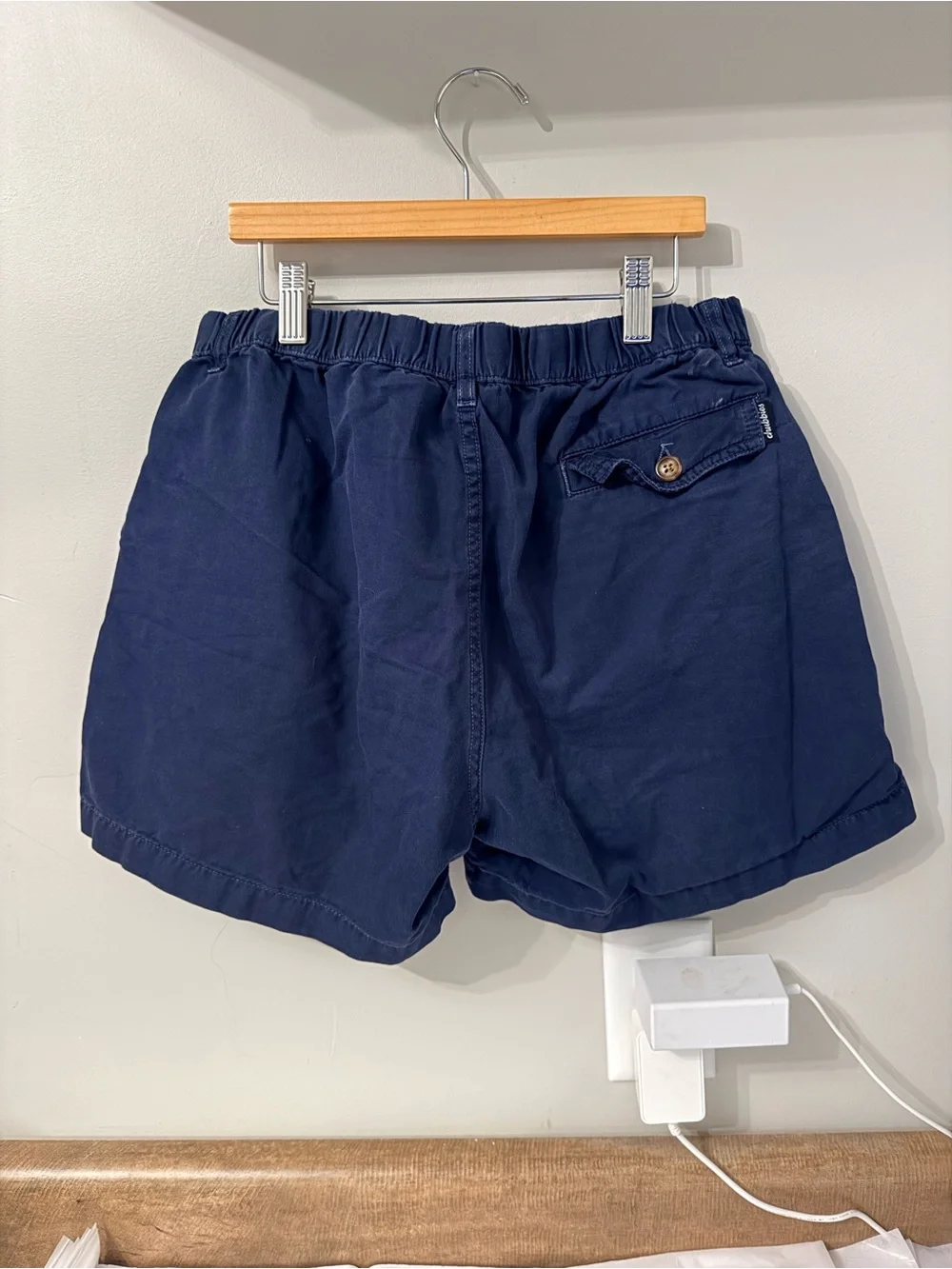 Chubbies Originals Mens Large Navy Stretch Shorts 4” Inseam Elastic Waist Preppy